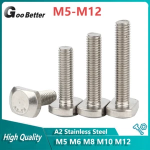 T Bolt Drop In T Hammer Head M5 M6 M8 M10 M12 T-Slot Screw Prof A2 Stainless - Picture 1 of 11