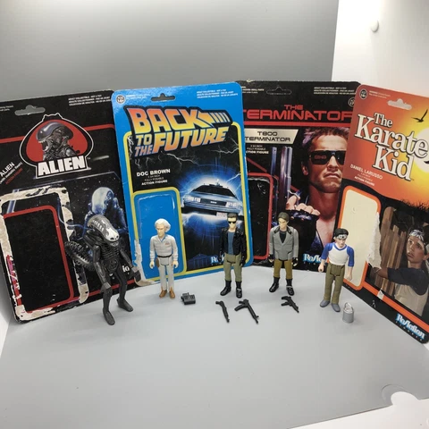 5 Funko Super7 ReAction Figures Alien Terminator Karate Kid Back To The Future Cover