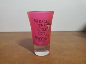 Chicago Navy Pier - "Who Let The Girls Out" Pink Shot Glass - Picture 1 of 10