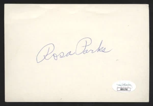 Tarjeta de índice firmada por activista de ROSA PARKS 4x6 - JSA no PSA d. 2005 - Imagen 1 de 3