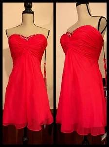 Trägerloses Cocktailkleid korallenrosa ALYCE 4332 geraffte Passform ausgestellt Korsett transparent 14 - Bild 1 von 12