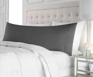 Egyptian Luxury Soft Brushed Microfiber Body Pillow Pillowcase 21"x60" Dark Gray - Picture 1 of 5