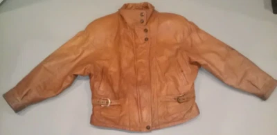 Chaqueta de cuero para mujer Adventure Bound Wilsons de colección forrada azteca abrigo desgastado L Foto 1 de 4