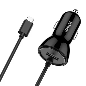 JETech Car Charger with USB Type C Cable 3FT Black - Picture 1 of 6