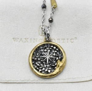 Waxing Poetic The Sea is Always Home Kristal Pendant with 18" Lume Pyrite Chain - Picture 1 of 7