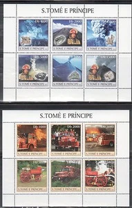 St Thomas & Principe 1469-72 Fire Trucks and Fire Fighting Mint NH - Picture 1 of 2