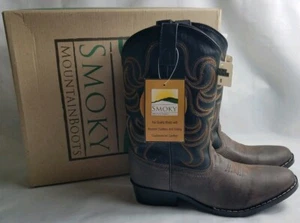 Smoky Mountain Y5 L7 Brown Orange Round Toe Heeled Western Comfort Casual Boots - Picture 1 of 12