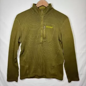 Marmot Men's Pullover Sweater 1/4 Zip Outdoor Hiking Olive Green Sz Medium Read - Picture 1 of 10