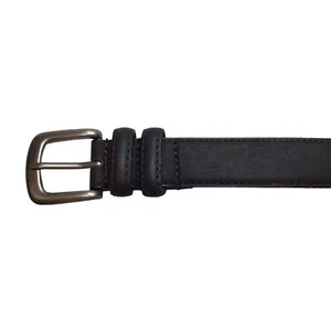 Kid's Boy's Dark Brown Silver Buckle Genuine Bonded Leather Dress Belt Size 20 - Picture 1 of 6