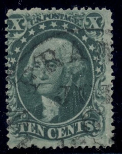 EE. UU. #33, 10 ¢ verde, tipo III, usado, en muy buen estado, Scott $180.00 - Imagen 1 de 1