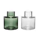 Hbsch Aster Vase Glass Green/Clear S/2