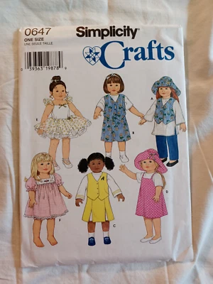 Simplicity Crafts 0647 Pattern 18" Doll Clothes American Girl Ballerina - NEW - Image 1 of 4