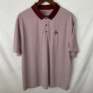 Nike Golf Dri-FIT Mens XL Short Sleeve Polo Standard Fit AP Striped Red & White - Picture 1 of 11