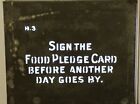 Première Guerre mondiale « Sign Food Pledge Card », rare glissière lanterne magique en métal, époque de la Première Guerre mondiale