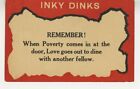 Quote Postcard When Poverty Comes In Love Goes Out To Dine With Another Vtg C11