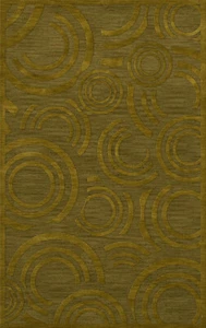 Green Transitional Loops Rings Area Rug Circles DV3 - Picture 1 of 35