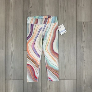 NWT Athleta Girls Printed Chit Chat Capri Watercolor Sz XL/14 Athleisure - Picture 1 of 10