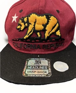 GORRA GORRA AJUSTABLE SNAPBACK REPUBLIC CALIFORNIA Borgoña/Negro - Imagen 1 de 7