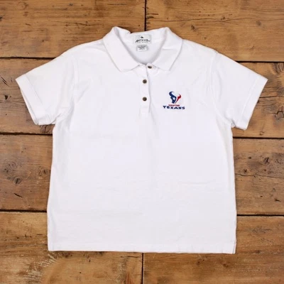 Camiseta vintage de la NFL 2XL Antigua Houston Texans Polo Camiseta blanca Foto 1 de 4