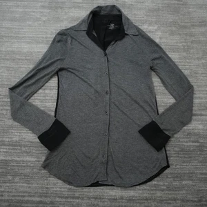 Majestic Paris Damen Hemdbluse mit Knopfleiste schwarz grau 100 % Seide Viskose Small - Bild 1 von 7