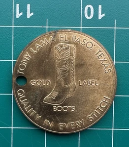 Tony Lama Etiqueta Botas El Paso Texas Moneda/Llavero - Envío Gratis - Imagen 1 de 2