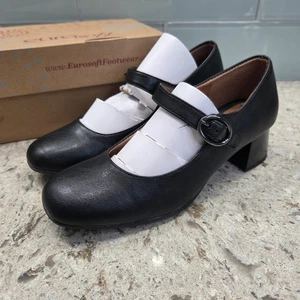 Scarpe con tacco a blocco Eurosoft Paulette nere Mary Jane nuove con etichette donna US 6,5 euro 37,5 - Foto 1 di 11