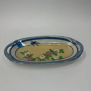 Vintage Oval Blue Bird Dish - Made In Japan - Picture 1 of 9