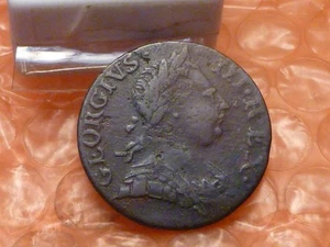 1773 George III Revolutionärer Krieg Ära Kolonial Halfpenny Detektor Fund #DC - Bild 1 von 2