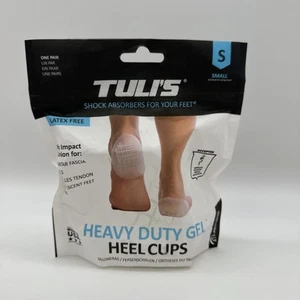 Tuli's Heavy Duty Gel Heel Cups Insert Shock Absorption Plantar Fasciitis Sz S - Picture 1 of 3