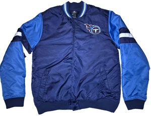 Giacca NFL TN Tennessee Titans giovane taglia XL calcio bottoni a pressione cappotto letterman - Foto 1 di 18