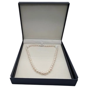 Elegant Pearl Necklace 17" 8.0-8.5mm White Freshwater Cultured AAA Quality - Picture 1 of 14