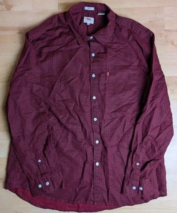 Levi's Geometric Linen Red Tab Button Slim Fit Long Sleeve Shirt - Mens 2XL XXL - Picture 1 of 9