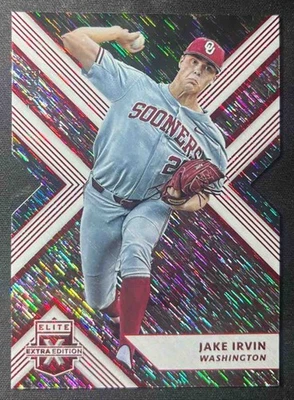 2018 Panini Elite Extra Edition Jake Irvin Status Die Cut Red /99 #198 Nationals - Image 1 of 4