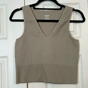 J.O. Body con scollo a V senza maniche e scollo a V nudo a costine marrone medio grande & CO - Foto 1 di 4