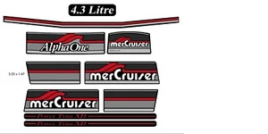 1984-1991 MERCURY ALPHA ONE GEN 1 ONE STICKERS DECALS SET 4.3 LITRE TRIM RED - Picture 1 of 1