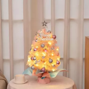 2FT Tabletop Mini Christmas Tree with LED Light Ornament Balls Xmas Party Decor - Picture 1 of 6