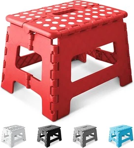 KEPLIN 9 Inch Heavy Duty Folding Step Stool Non-Slip Foldable Footstool Toddlers - Picture 1 of 36