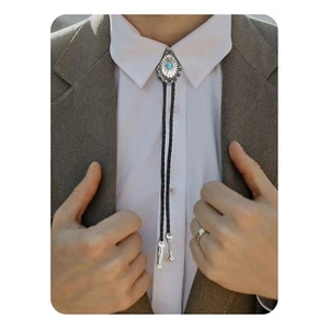 XZQTIVE Western Bolo Tie For Men Women Vintage Cowboy Leather Necktie For Cos... - Picture 1 of 7