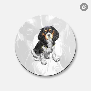 Cavalier King Charles Spaniel Breed Dog | 4'' X 4'' Round Decorative Magnet - Picture 1 of 2