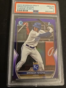 2023 Bowman Chrom Spencer Nivens lila Refraktor/250 Edelstein neuwertig PSA 9 - Bild 1 von 2