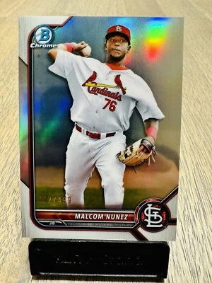 2022 Bowman Chrome BCP-42 Malcolm Nunez /499 Refractor Cardinals - Image 1 of 2
