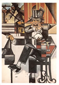 Juan Gris (Spanish, 1887-1927) MAN IN CAFE 4x6 Postcard - Picture 1 of 2