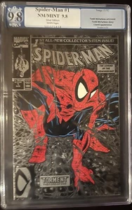 SPIDER-MAN #1 PGX 9.8 NM/MT Marvel AUG 1990 WHITE Pgs SILVER Ed. LIZARD App. - Picture 1 of 3