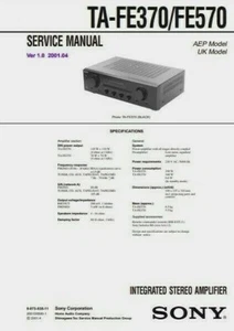 Sony TA-FE570 / TA-FE370 - Amplificatore stereo integrato - MANUALE DI SERVIZIO - Foto 1 di 1
