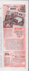1939 Print Ad Virginia House Maple & Cherry Furniture Bedroom Suite Maple $79.50 - Picture 1 of 1