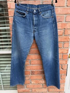 Vintage 80s Levis 501 Blue Button fly Denim Made in USA Jeans Actual 31x29 - Picture 1 of 10