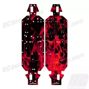 LOSI 5IVE T 4WD 2.0 TRUCK CHASSIS PROTECTOR WRAP GRAPHIC RED FLAMES LOS251072 - Picture 1 of 1