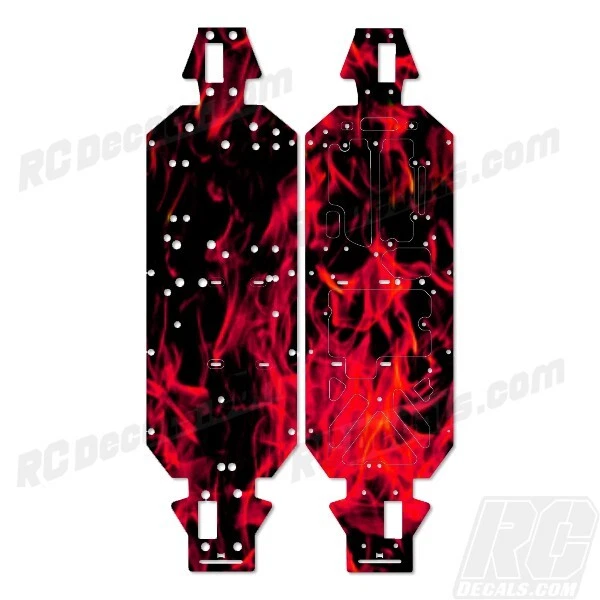 LOSI 5IVE T 4WD 2.0 TRUCK CHASSIS PROTECTOR WRAP GRAPHIC RED FLAMES LOS251072 - Image 1 of 1