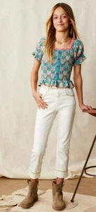 Matilda Jane Logan Cropped Straight Leg Jeans size 8 white NWT - Picture 1 of 4