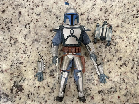 Hasbro 2002 Star Wars Attack of the Clones Jango Fett Deluxe Figure 12" Inch Fig Cover